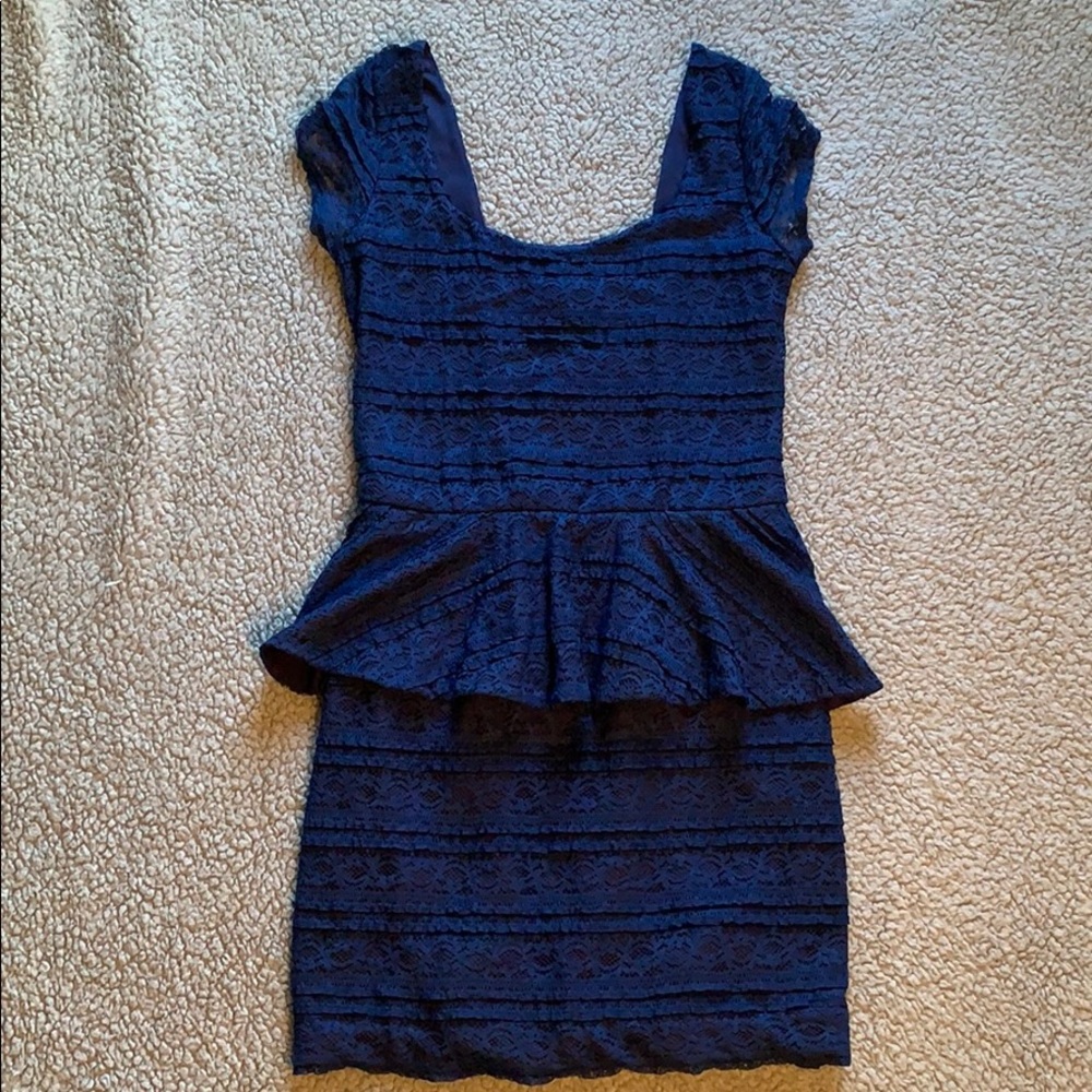 Navy lacy formal dress